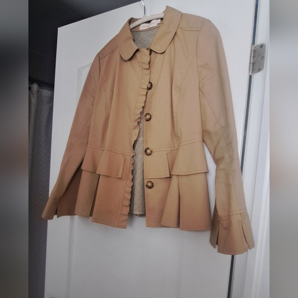 Tory Burch Peplum Jacket – Size 8 – Camel/Tan – 100% Cotton - Picture 5 of 10